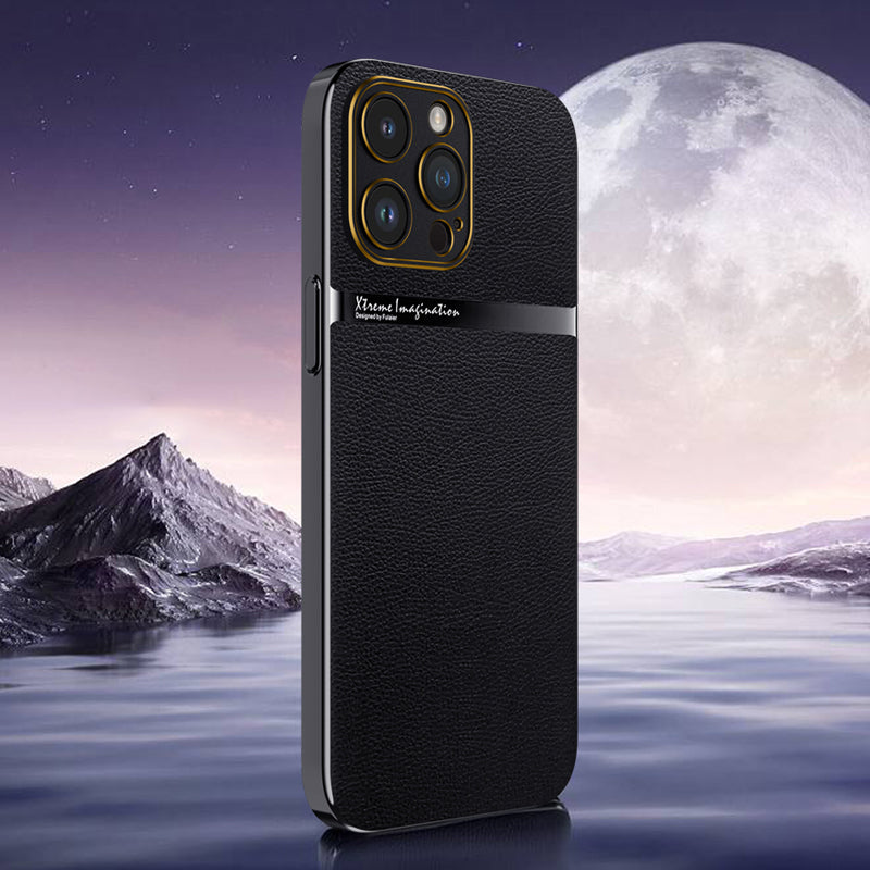 Mobile Phone Back Cover for iPhone 14 Pro PC + PU Leather Anti-scratch Smartphone Case Mobile Phone Back Cover for iPhone 14 Pro PC + PU Leather Anti-scratch Smartphone Case